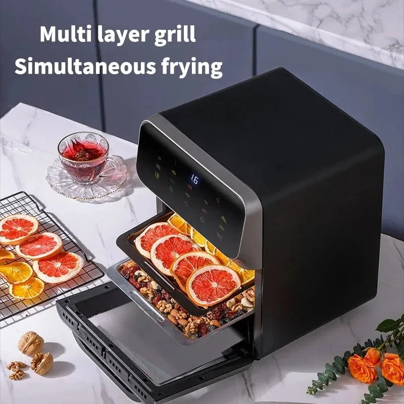 10L Large Capacity Electric Air Fryers Oil-free Automatic Household Kitchen 360°Baking Convection Oven Deep Fryer Without Oil