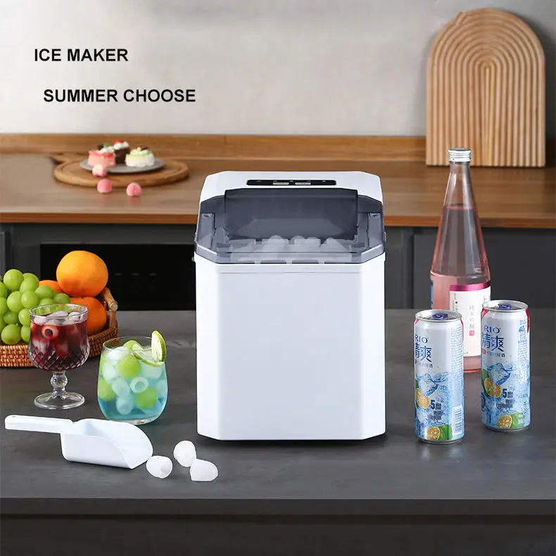Smart Home Automatic Cleaning Ice Maker with 6-8 Minutes Fast Ice Making Ideal Christmas Gift for Family Kitchen