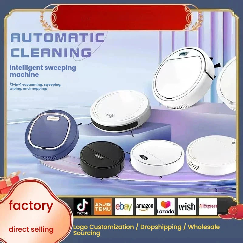 Ultra Slim Smart Sweeping Robot Strong Water Absorption Auto Floor Mop Intelligent Sensor Wet Dry Cleaning Machine Home Kitchen