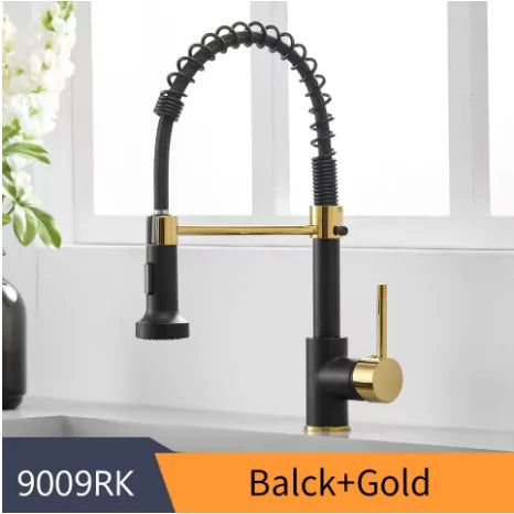 Black 304 Stainless Steel Kitchen Faucet Hot and Cold Water Mixer Faucet Kitchen Mixer Kitchen Sink Faucet